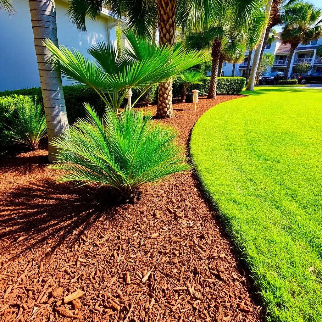 Fresh mulch installation